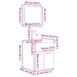 3 Piece Bathroom Furniture Set Engineered Wood