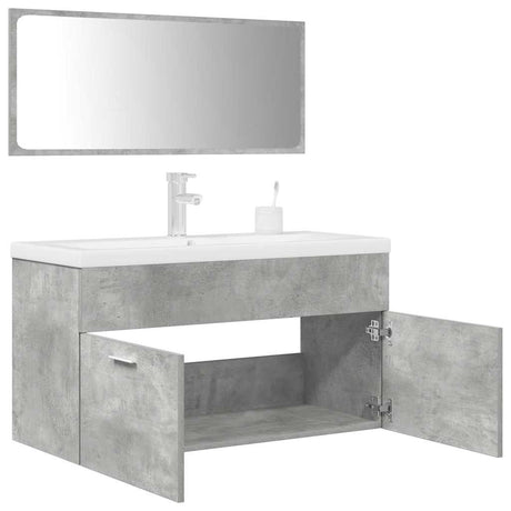 3 Piece Bathroom Furniture Set Engineered Wood