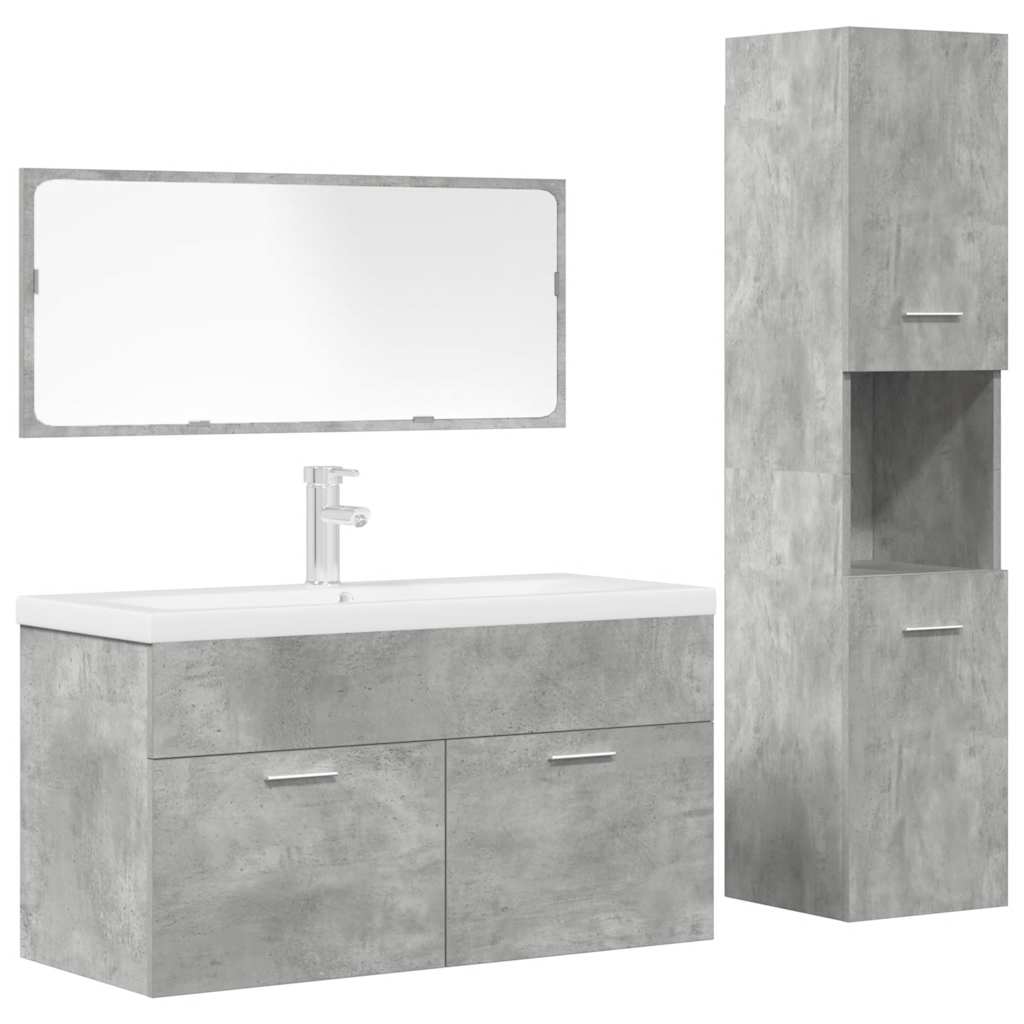 4 Piece Bathroom Furniture Set Engineered Wood