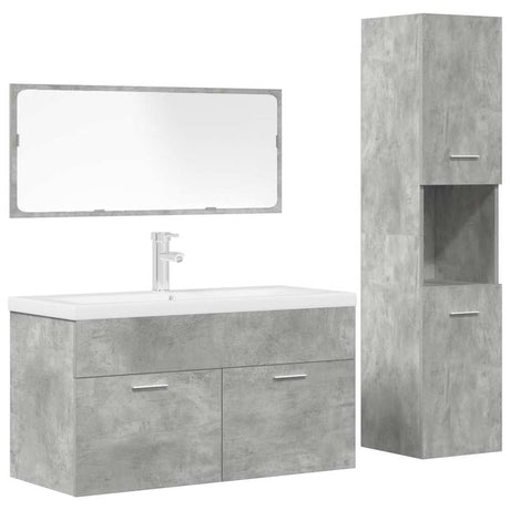 4 Piece Bathroom Furniture Set Engineered Wood