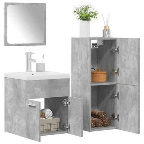 4 Piece Bathroom Furniture Set Engineered Wood