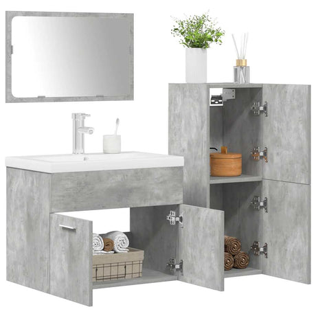 4 Piece Bathroom Furniture Set Engineered Wood