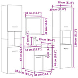 5 Piece Bathroom Furniture Set Engineered Wood