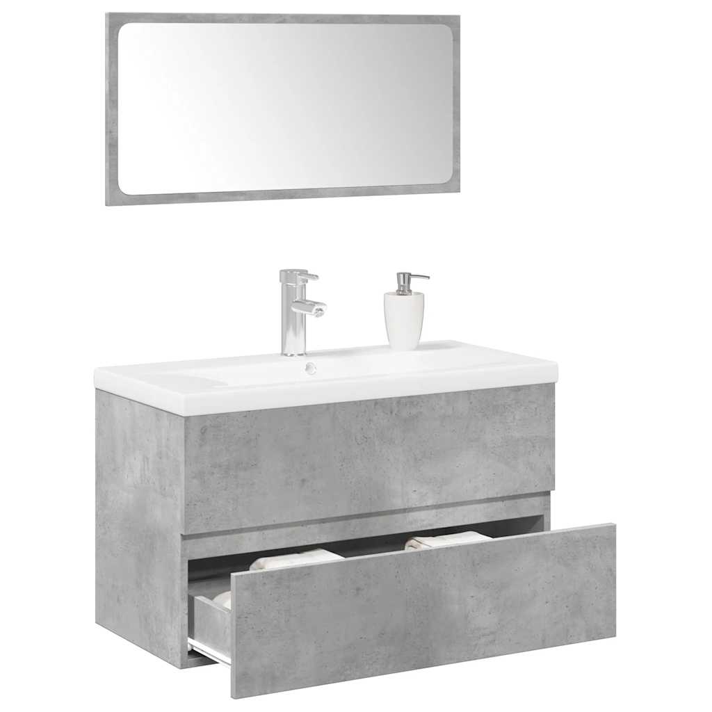 3 Piece Bathroom Furniture Set Engineered Wood