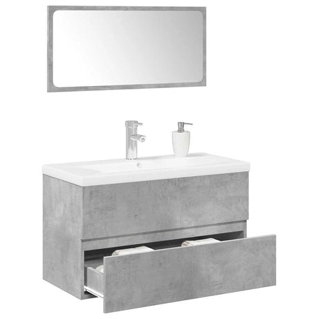 3 Piece Bathroom Furniture Set Engineered Wood