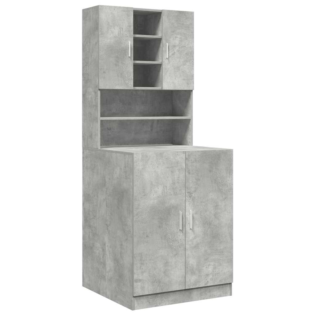 Washing Machine Cabinets 2 Pcs Concrete Grey Engineered Wood