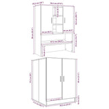 Washing Machine Cabinets 2 Pcs Concrete Grey Engineered Wood