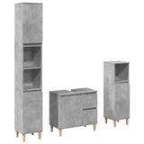 3 Piece Bathroom Furniture Set Engineered Wood