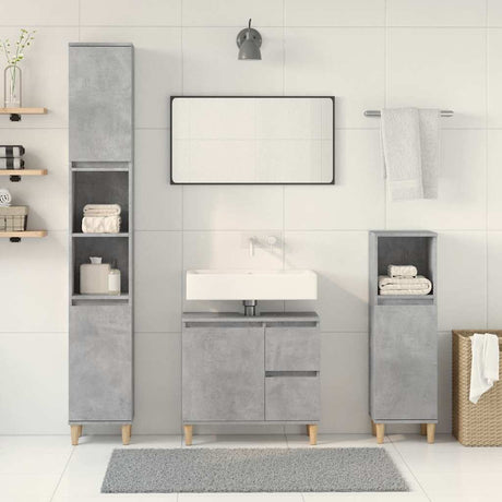 3 Piece Bathroom Furniture Set Engineered Wood
