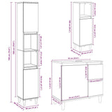 3 Piece Bathroom Furniture Set Engineered Wood