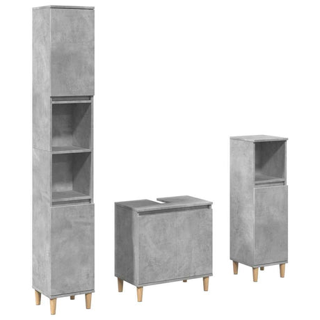 3 Piece Bathroom Furniture Set Engineered Wood