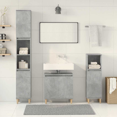 3 Piece Bathroom Furniture Set Engineered Wood