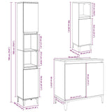3 Piece Bathroom Furniture Set Concrete Grey Engineered Wood