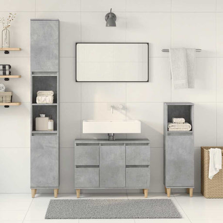 3 Piece Bathroom Furniture Set Engineered Wood