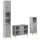 3 Piece Bathroom Furniture Set Engineered Wood