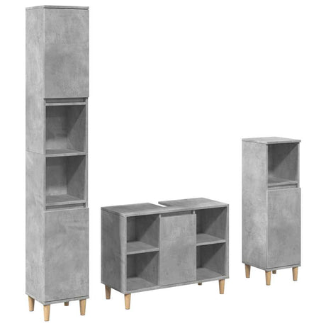 3 Piece Bathroom Furniture Set Engineered Wood