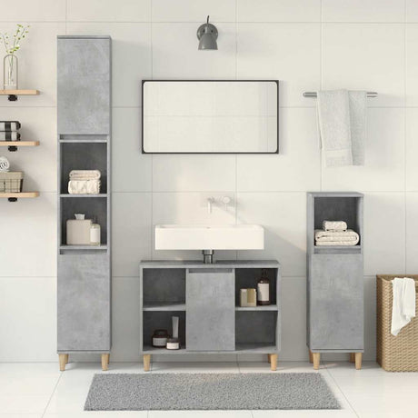 3 Piece Bathroom Furniture Set Engineered Wood