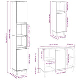 3 Piece Bathroom Furniture Set Engineered Wood