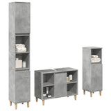 3 Piece Bathroom Furniture Set Engineered Wood