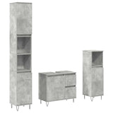 3 Piece Bathroom Furniture Set Engineered Wood