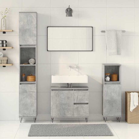 3 Piece Bathroom Furniture Set Engineered Wood