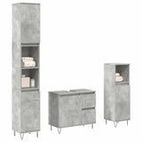 3 Piece Bathroom Furniture Set Engineered Wood