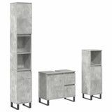 3 Piece Bathroom Furniture Set Engineered Wood