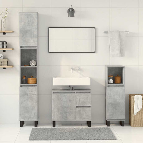 3 Piece Bathroom Furniture Set Engineered Wood
