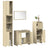 4 Piece Bathroom Furniture Set Engineered Wood