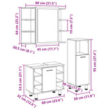 3 Piece Bathroom Furniture Set Engineered Wood