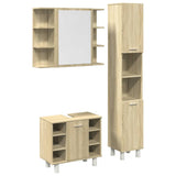 3 Piece Bathroom Furniture Set Engineered Wood
