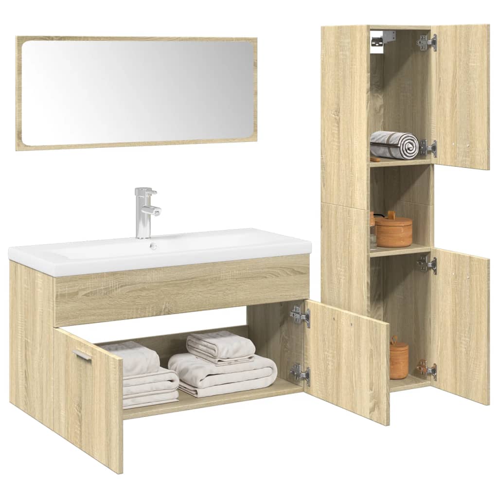 Bathroom Furniture Set Engineered Wood