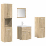 5 Piece Bathroom Furniture Set Sonoma Oak Engineered Wood