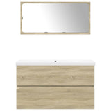 3 Piece Bathroom Furniture Set Engineered Wood
