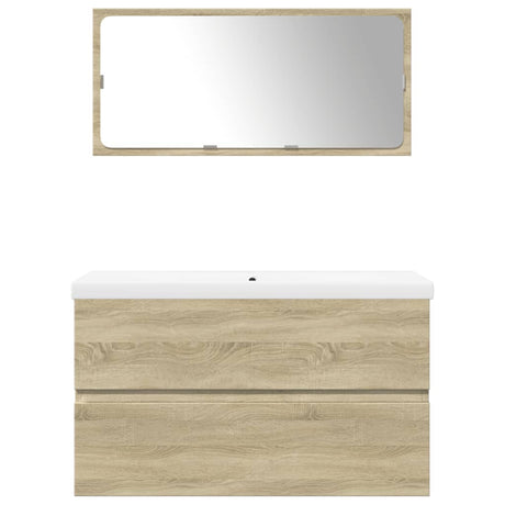 3 Piece Bathroom Furniture Set Engineered Wood
