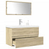 3 Piece Bathroom Furniture Set Engineered Wood