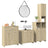 4 Piece Bathroom Furniture Set Engineered Wood