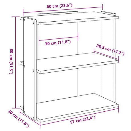 Bookcase 3-Tier Engineered Wood