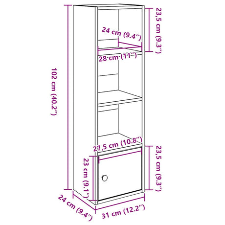 Bookcase 31X24X Engineered Wood