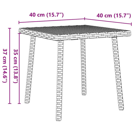 Garden Coffee Table Rectangular Poly Rattan