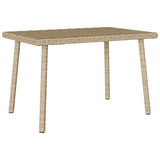 Garden Coffee Table Rectangular Beige 60x40x37 cm Poly Rattan