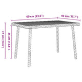Garden Coffee Table Rectangular Beige 60x40x37 cm Poly Rattan