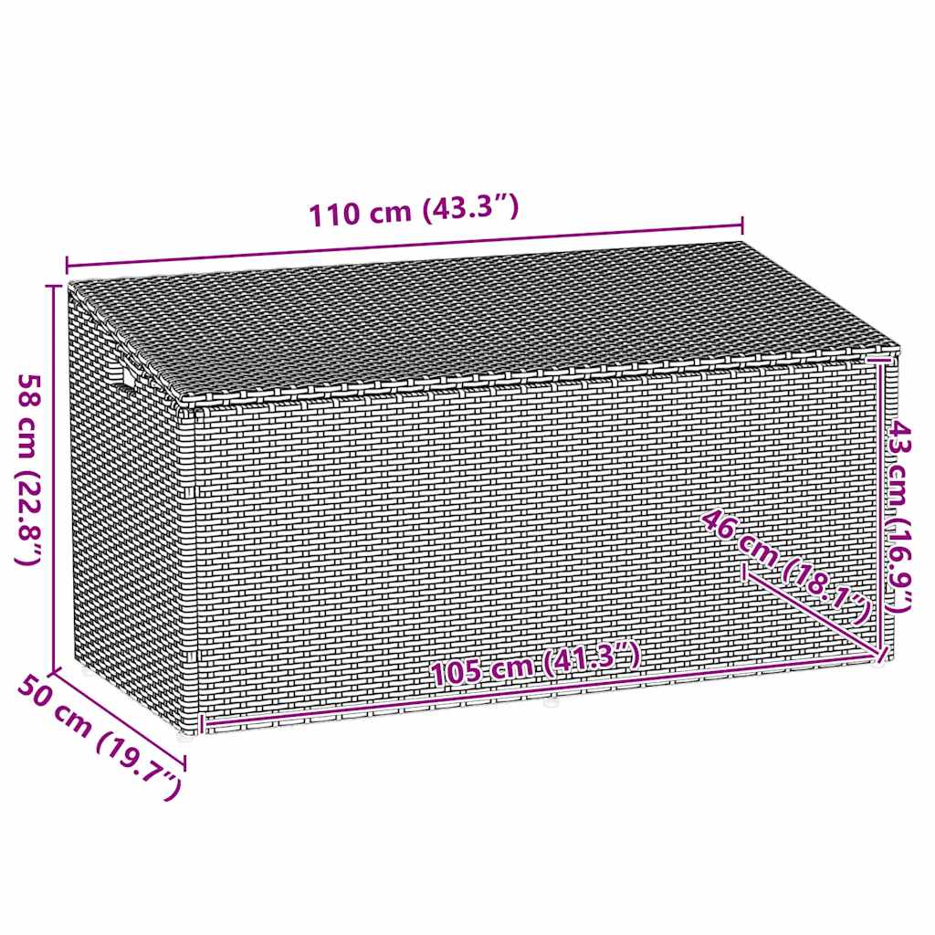 Garden Storage Box Poly Rattan