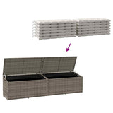 Garden Storage Box Grey 220x50x58 cm Poly Rattan