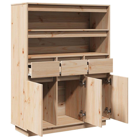 Highboard 89X34X116.5 Cm Solid Wood Pine