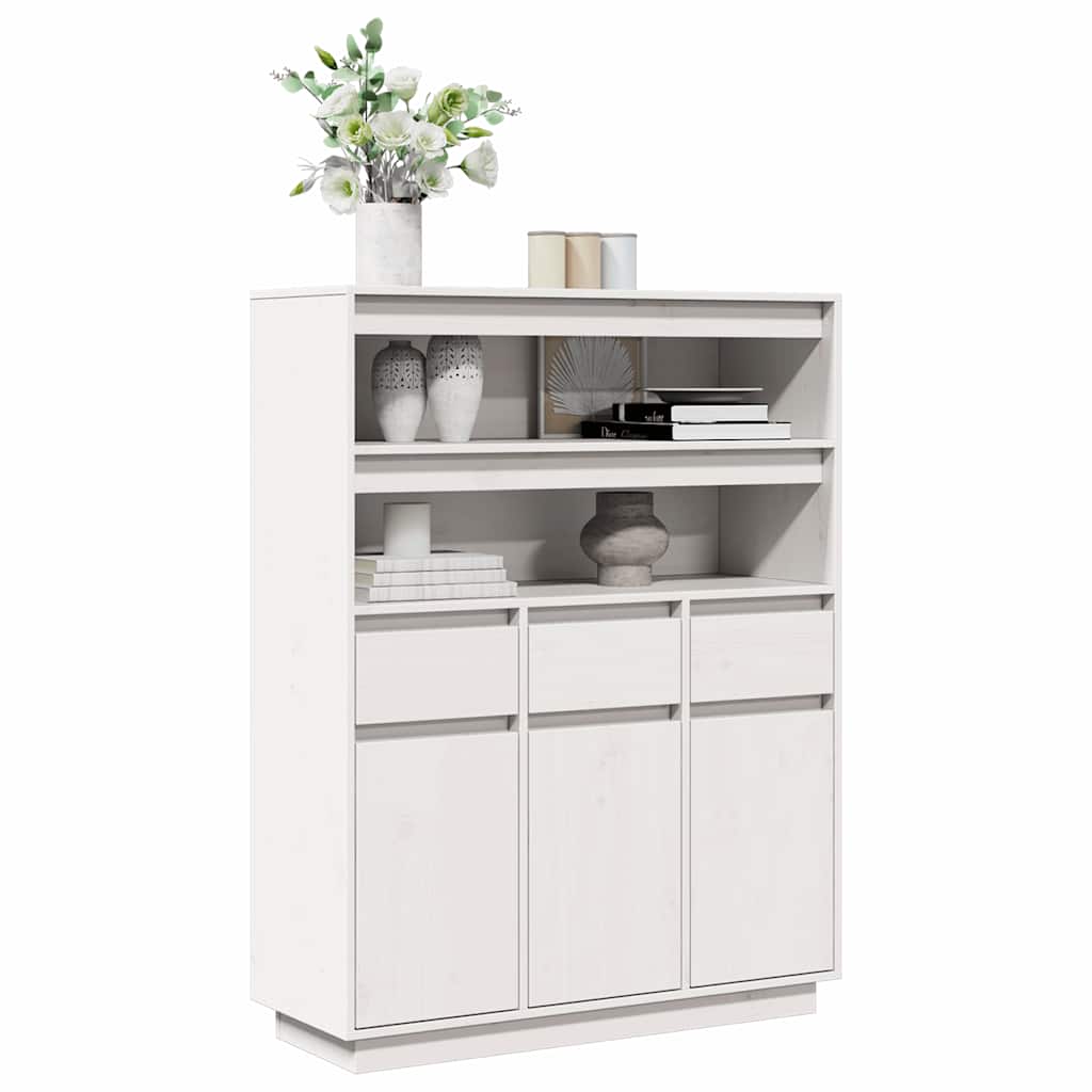 Highboard 89X34X116.5 Cm Solid Wood Pine