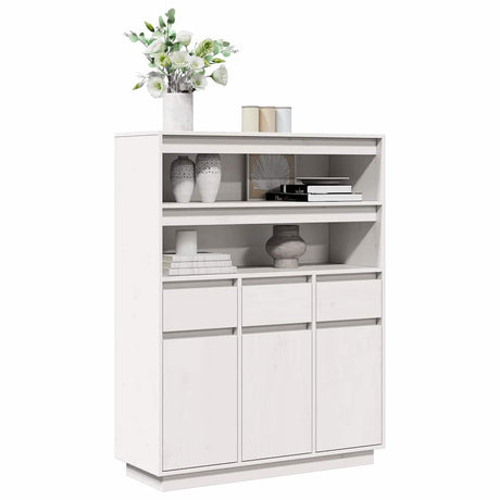 Highboard 89X34X116.5 Cm Solid Wood Pine