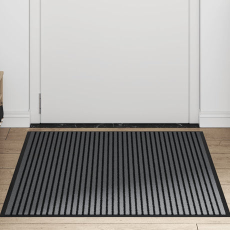 Doormat Stripe Black And Grey