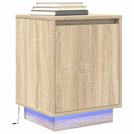 Bedside Cabinets With Led Lights 2 Pcs 38X34X50 Cm