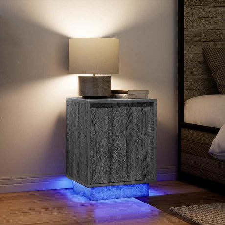 Bedside Cabinets With Led Lights 2 Pcs 38X34X50 Cm